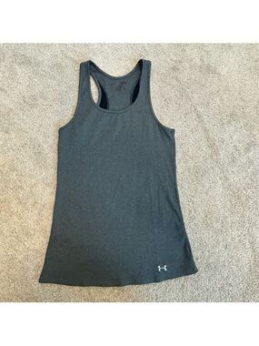 Under Armour gray ribbed racerback tank top stretchy gym fitness athletic M 🔥